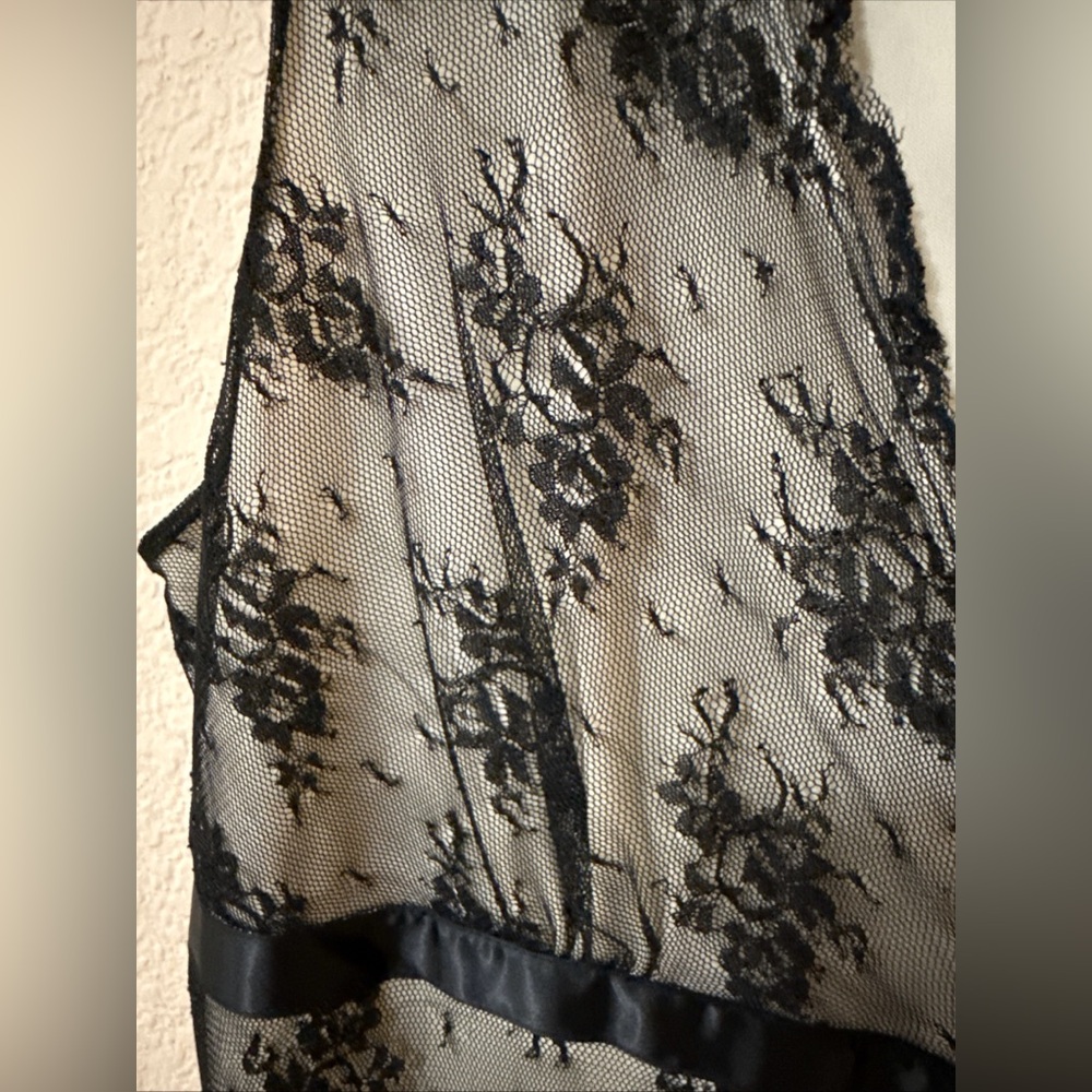 Studio 1940 Dress Sz 16 Black Lace Floral Slip Empire Waist Whimsigoth Y2K - Picture 2 of 11
